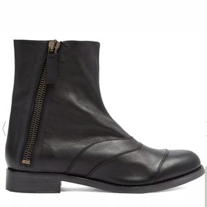 Chloe Women's Lexie Leather Ancle Black Boots